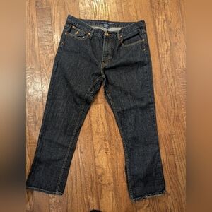 Ralph Lauren Sport Jeans Womens 31 Blue Dark Wash Stretch Mid Rise Slim Cropped